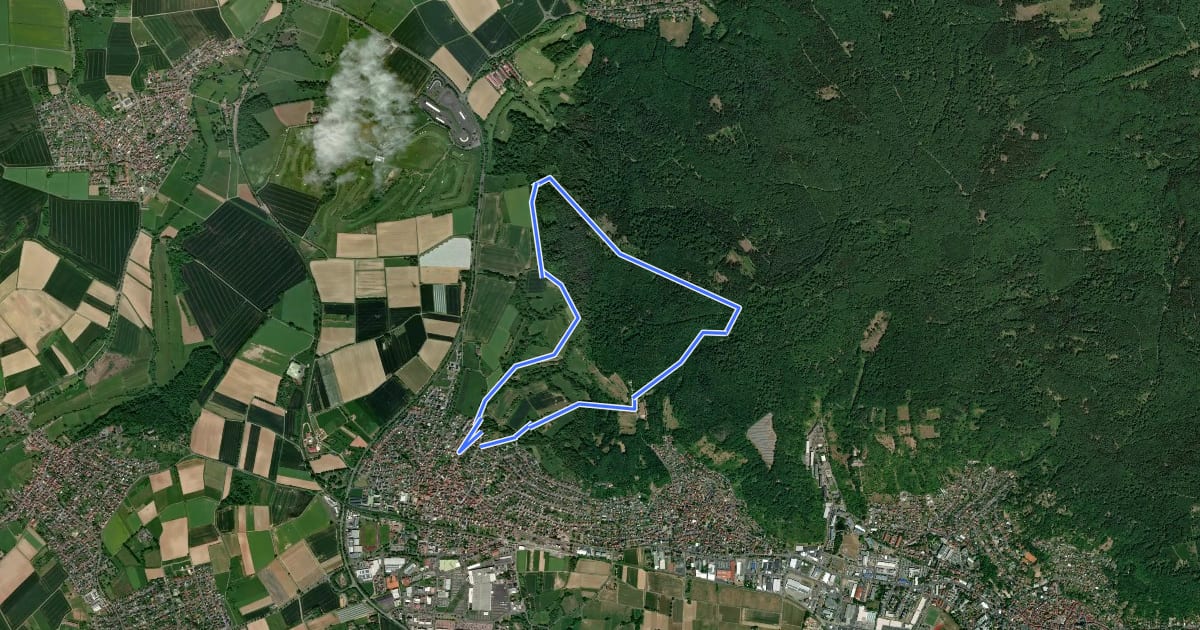 Маршрут Wanderwege um den Herzberg Nr.3 на спутниковом снимке