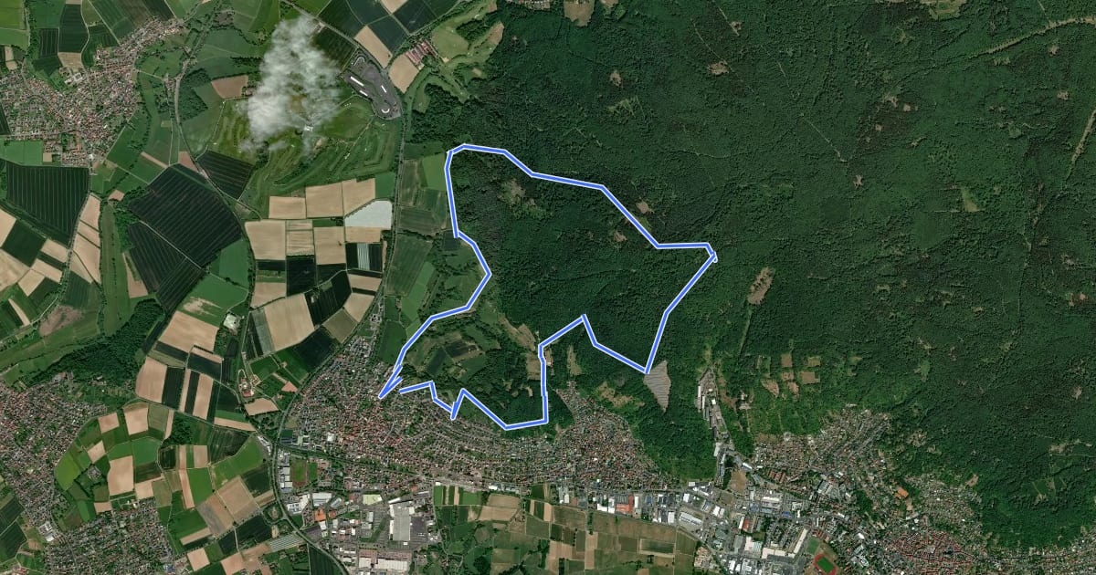 Маршрут Wanderwege um den Herzberg Nr.4 на спутниковом снимке