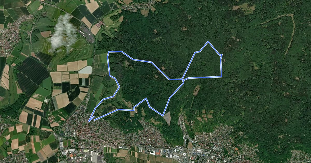 Маршрут Wanderwege um den Herzberg Nr.5 на спутниковом снимке