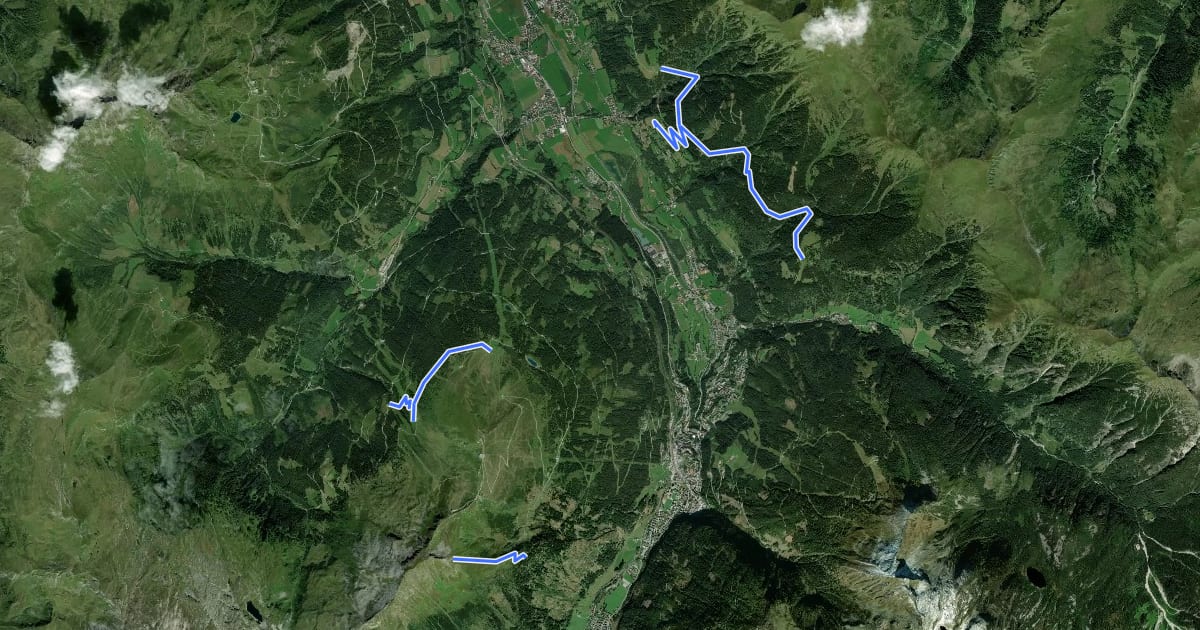 Маршрут Wanderwegenetz Bad Gastein на спутниковом снимке