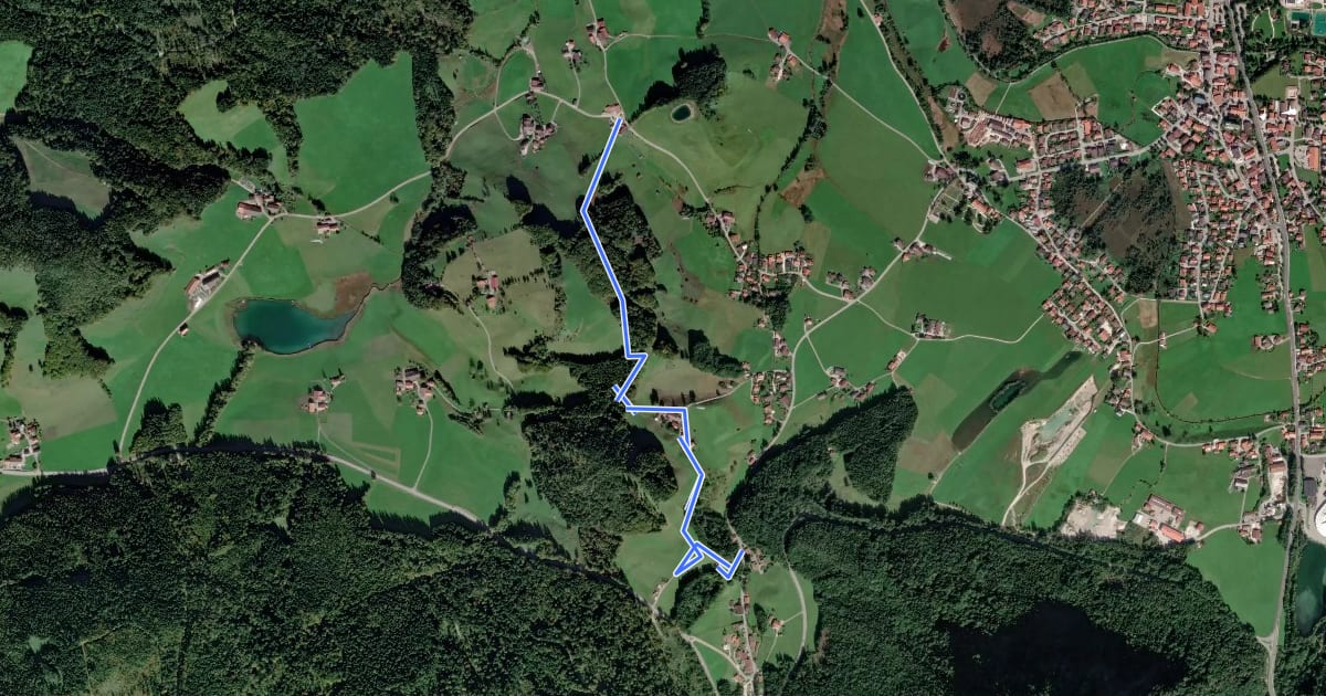 Маршрут Wanderwegenetz Inzell на спутниковом снимке