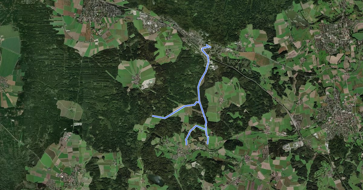 Маршрут Wanderwegenetz Landkreis Ebersberg на спутниковом снимке