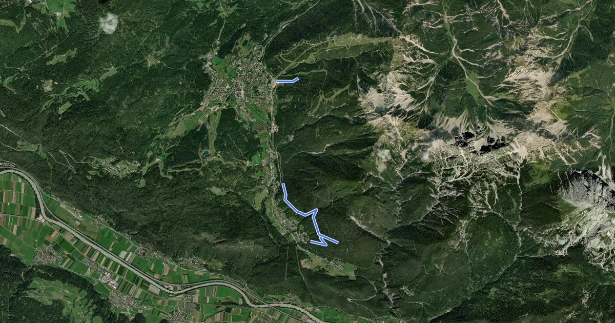 Маршрут Wanderwegenetz Reith bei Seefeld на спутниковом снимке