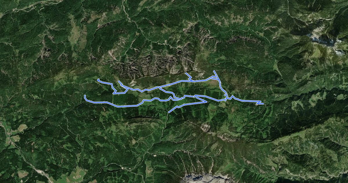 Маршрут Wanderwegenetz Rofangebirge / Achenkirch на спутниковом снимке