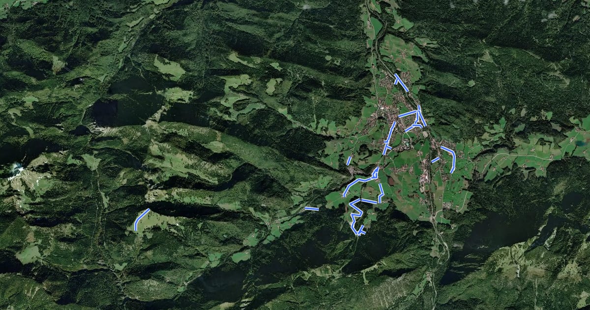 Маршрут Wanderwegenetz Ruhpolding на спутниковом снимке
