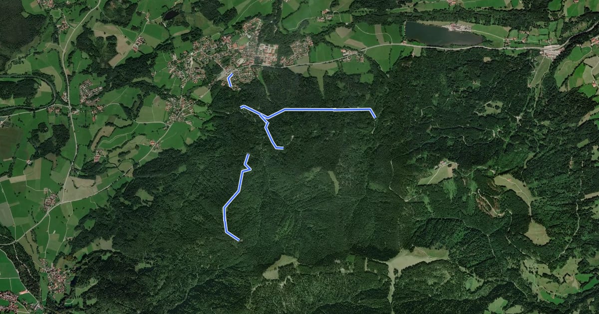 Маршрут Wanderwegenetz Tölzer Land на спутниковом снимке