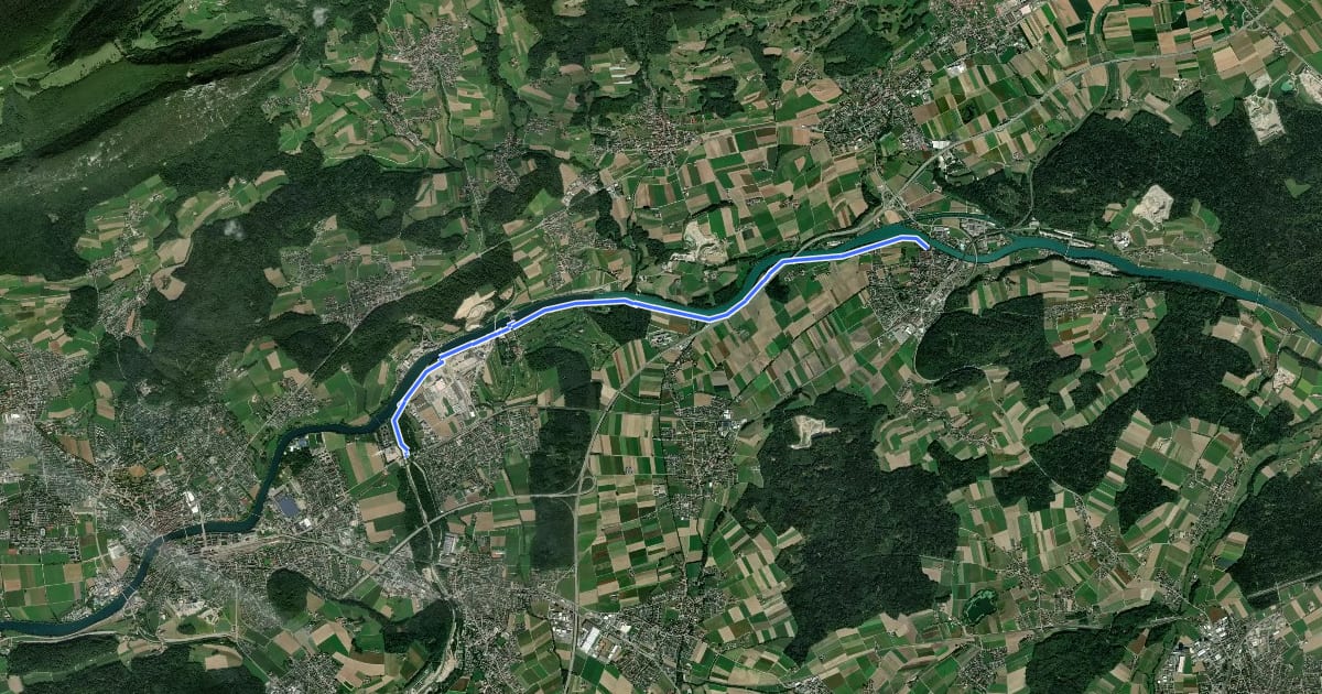 Маршрут Wangen an der Aare - Emmenholz на спутниковом снимке
