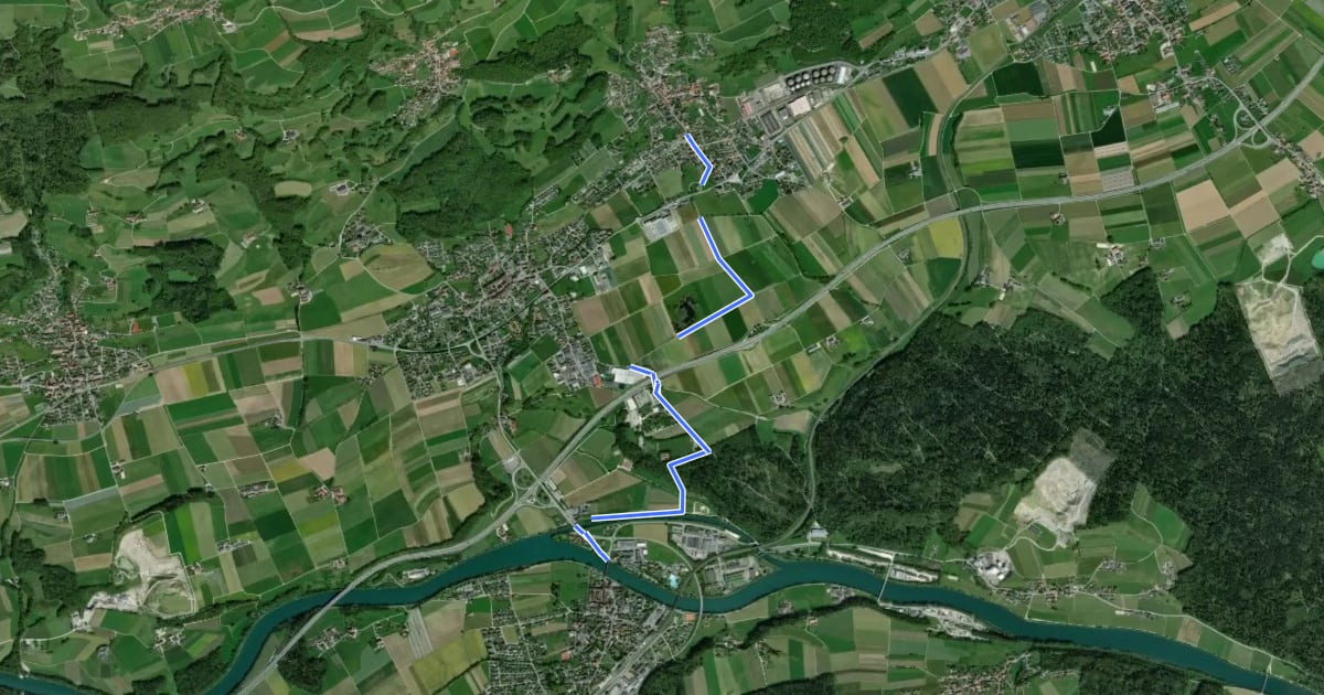 Маршрут Wangen an der Aare - Oberbipp на спутниковом снимке