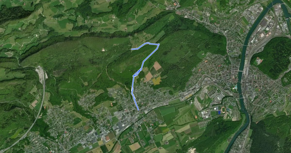 Маршрут Wangen bei Olten - Rumpelhöchi на спутниковом снимке