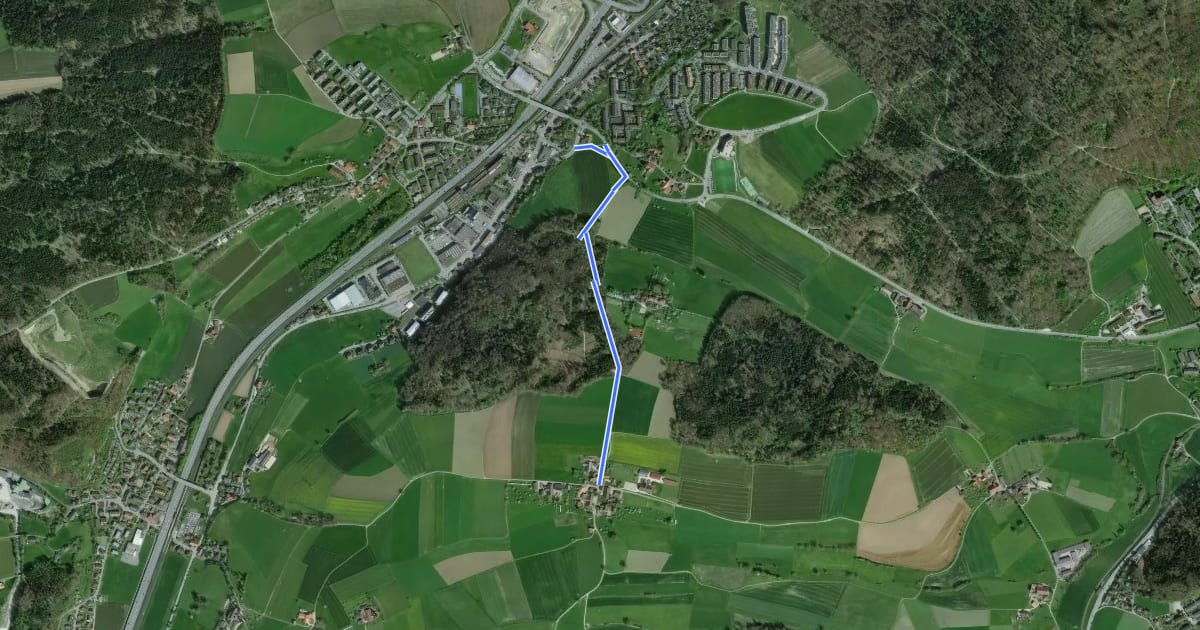Маршрут Wangen-brüggli - Herzwil на спутниковом снимке