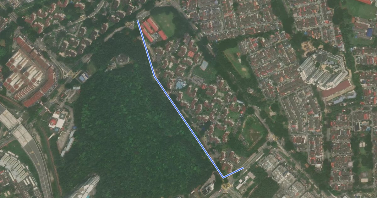 Маршрут Wangsa Maju Bike Route на спутниковом снимке