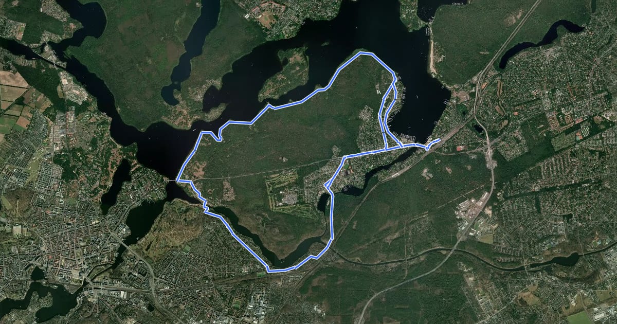 Маршрут Wannsee-Babelsberg Route на спутниковом снимке