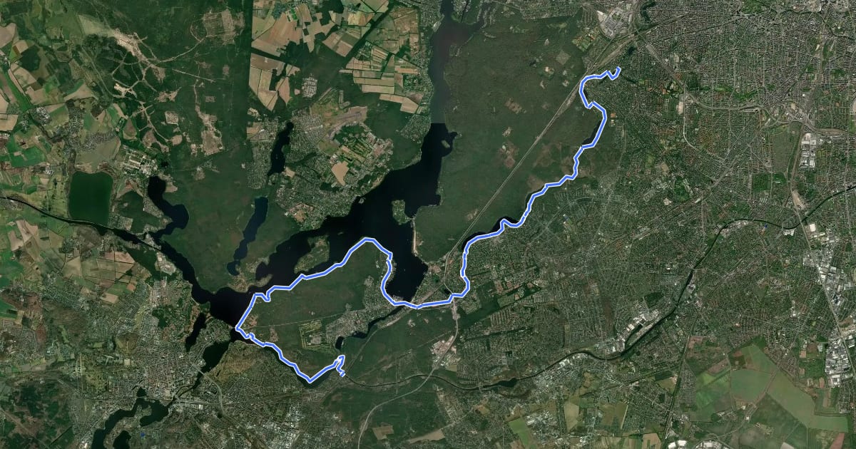 Маршрут Wannseeweg на спутниковом снимке