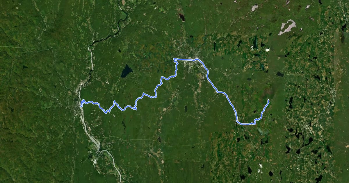 Маршрут Wantastiquet-Monadnock Trail на спутниковом снимке