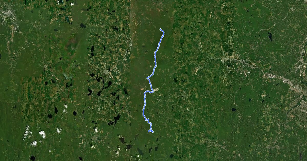 Маршрут Wapack Trail на спутниковом снимке