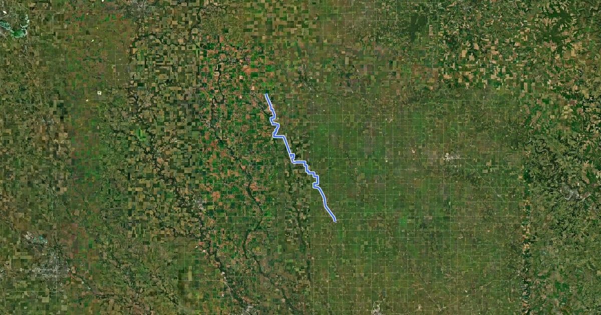 Маршрут Wapsi Great Western Line Trail на спутниковом снимке