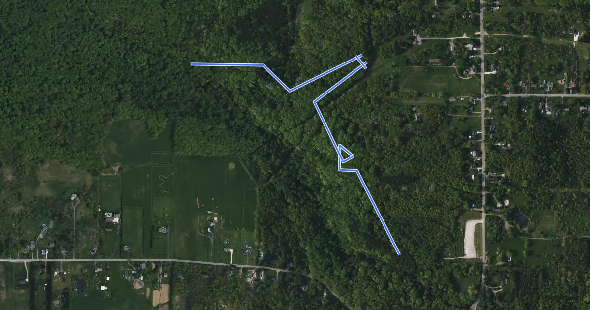Маршрут Ward Hill Trail на спутниковом снимке