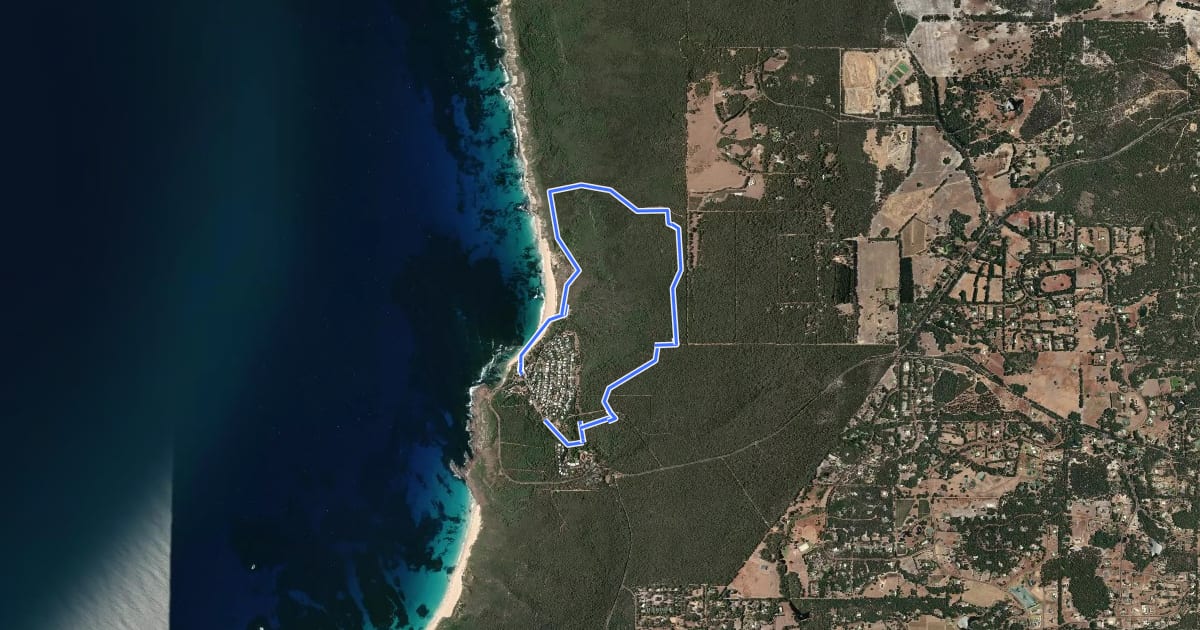 Маршрут Wardanup Trail на спутниковом снимке