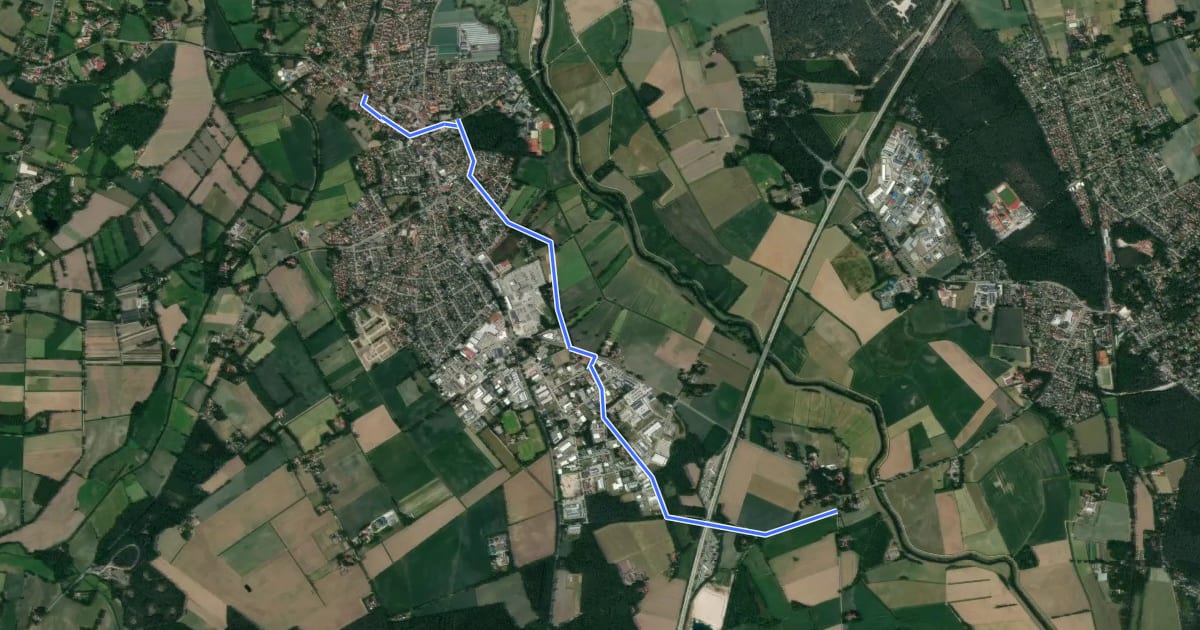 Маршрут Wardenburg (08) - Wardenburg (74) на спутниковом снимке