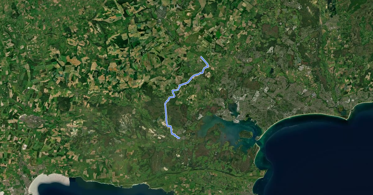 Маршрут Wareham Forest Way на спутниковом снимке
