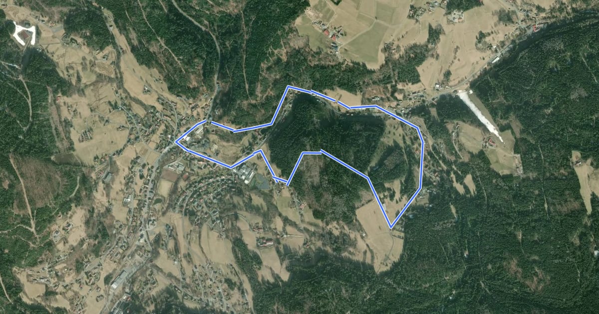 Маршрут Warmensteinach Rundwanderweg "Historische Spuren" на спутниковом снимке
