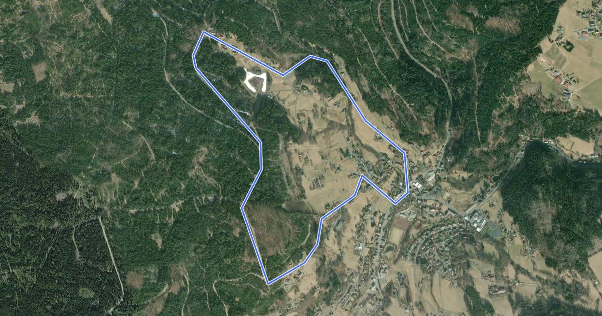 Маршрут Warmensteinach Rundwanderweg Nr. 1 на спутниковом снимке