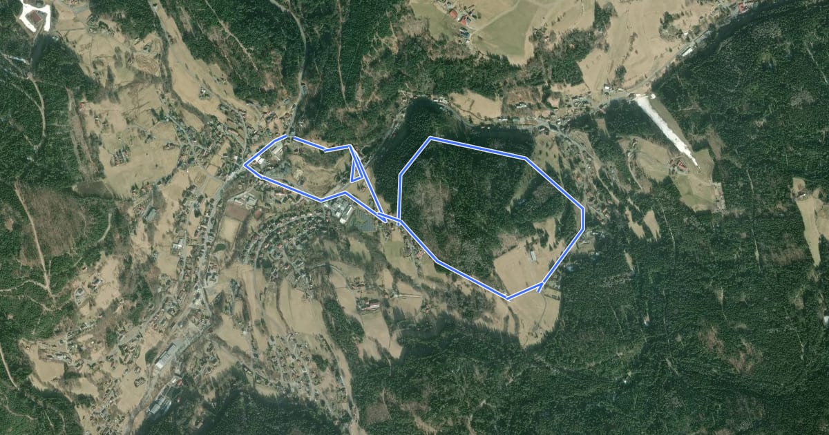 Маршрут Warmensteinach Rundwanderweg Nr. 5 на спутниковом снимке