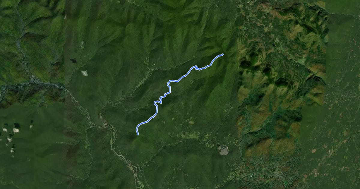 Маршрут Warner Creek Trail на спутниковом снимке