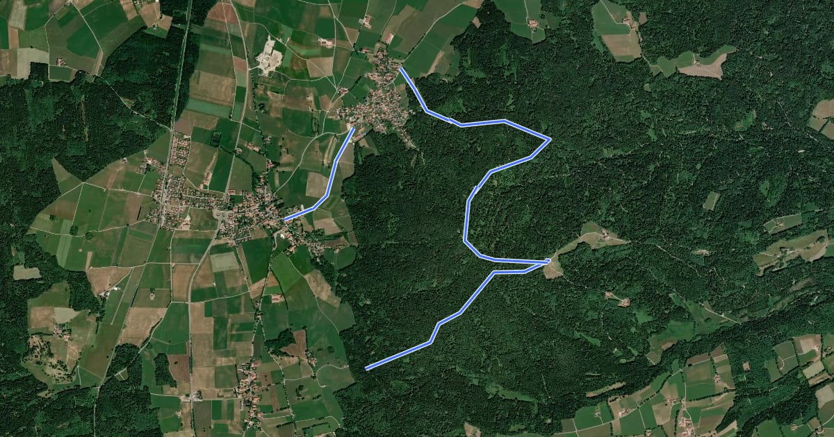 Маршрут Warngau - Taubenberg на спутниковом снимке