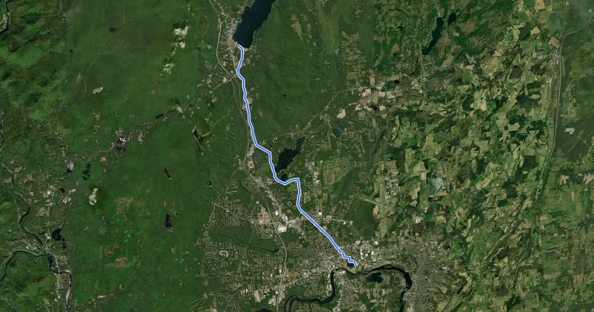 Маршрут Warren County Bikeway на спутниковом снимке