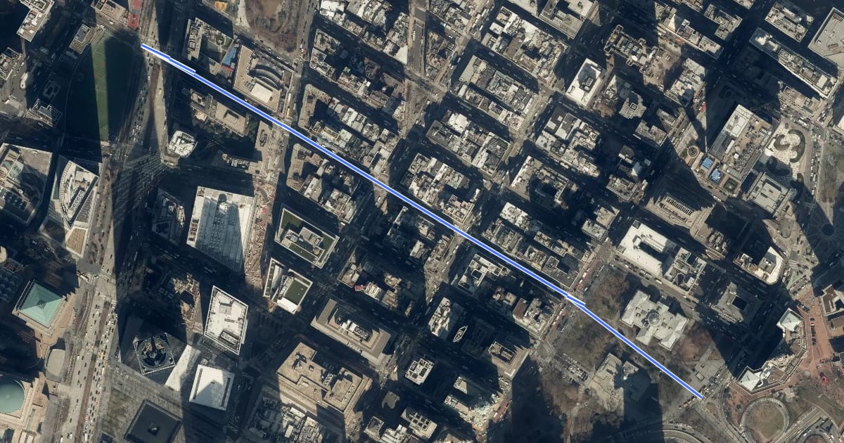 Маршрут Warren Street на спутниковом снимке