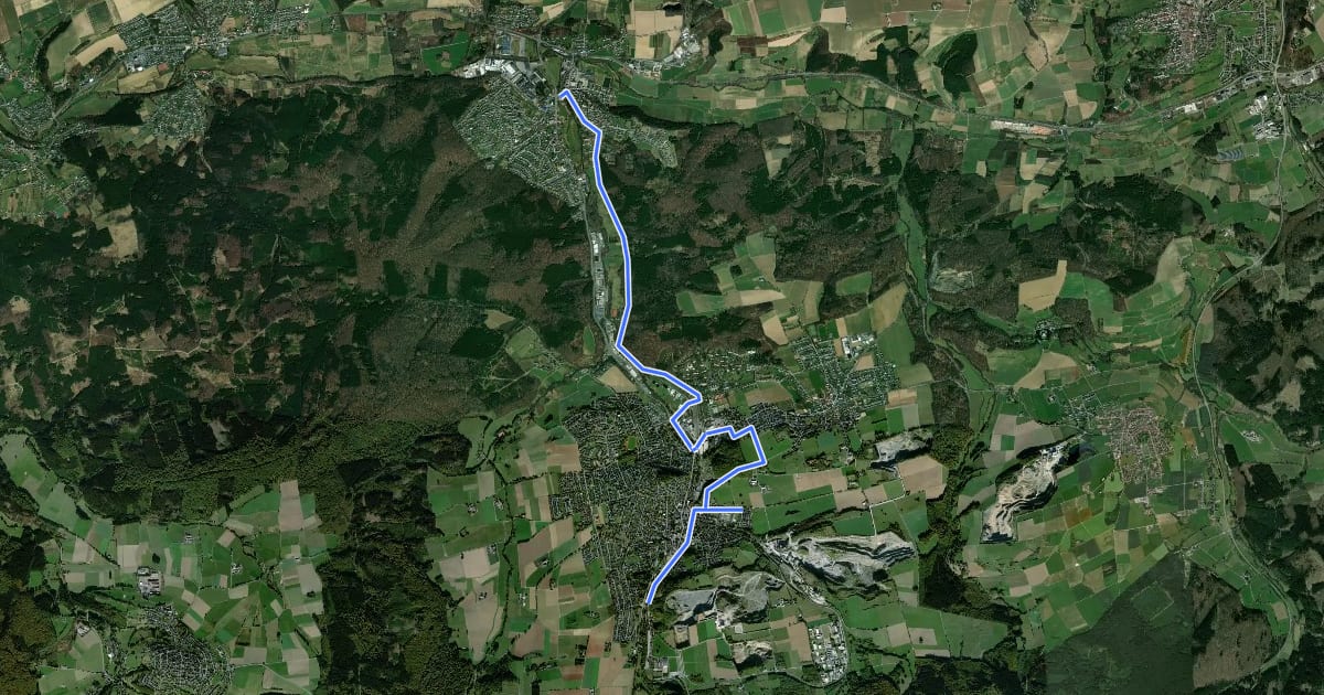Маршрут Warsteiner Weg der Montangeschichte на спутниковом снимке