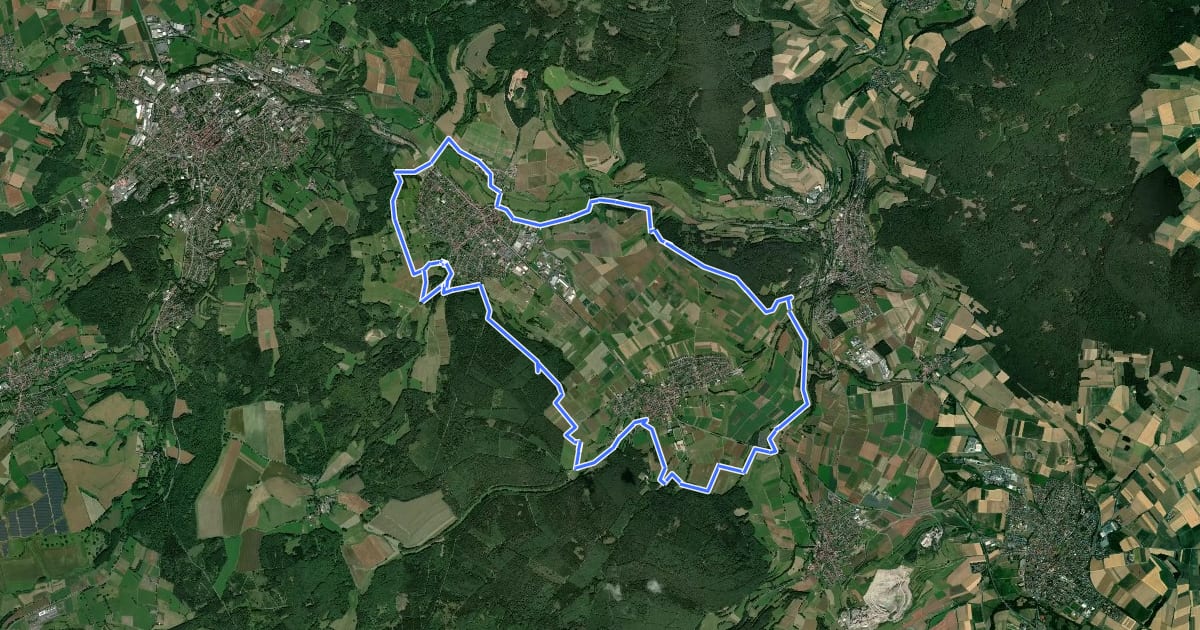 Маршрут Wartenberger Panorama-Weg на спутниковом снимке