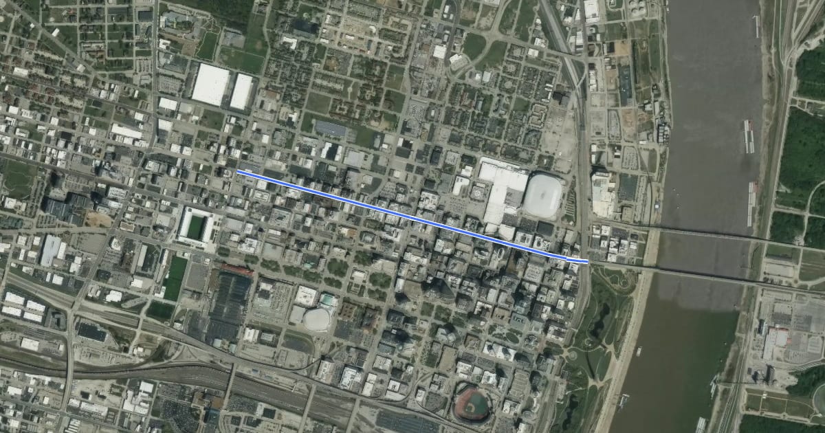 Маршрут Washington Avenue на спутниковом снимке