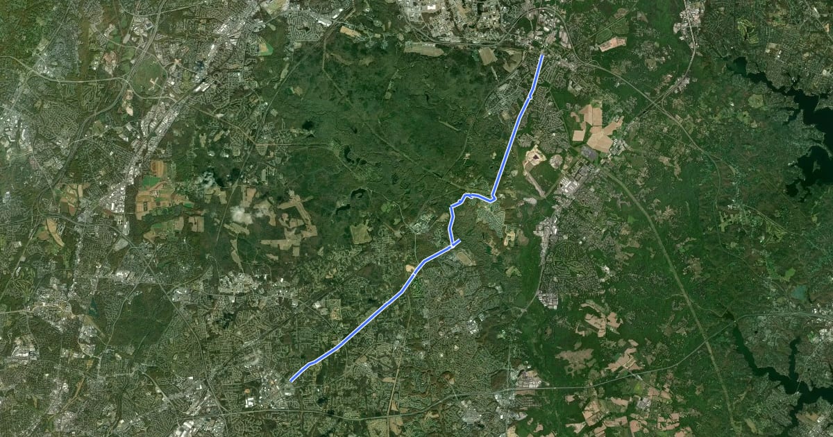 Маршрут Washington, Baltimore & Annapolis Trail на спутниковом снимке