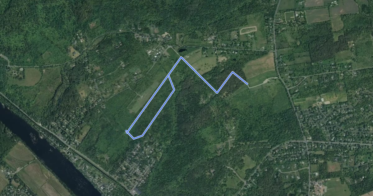 Маршрут Washington Crossing Horseback Trail на спутниковом снимке