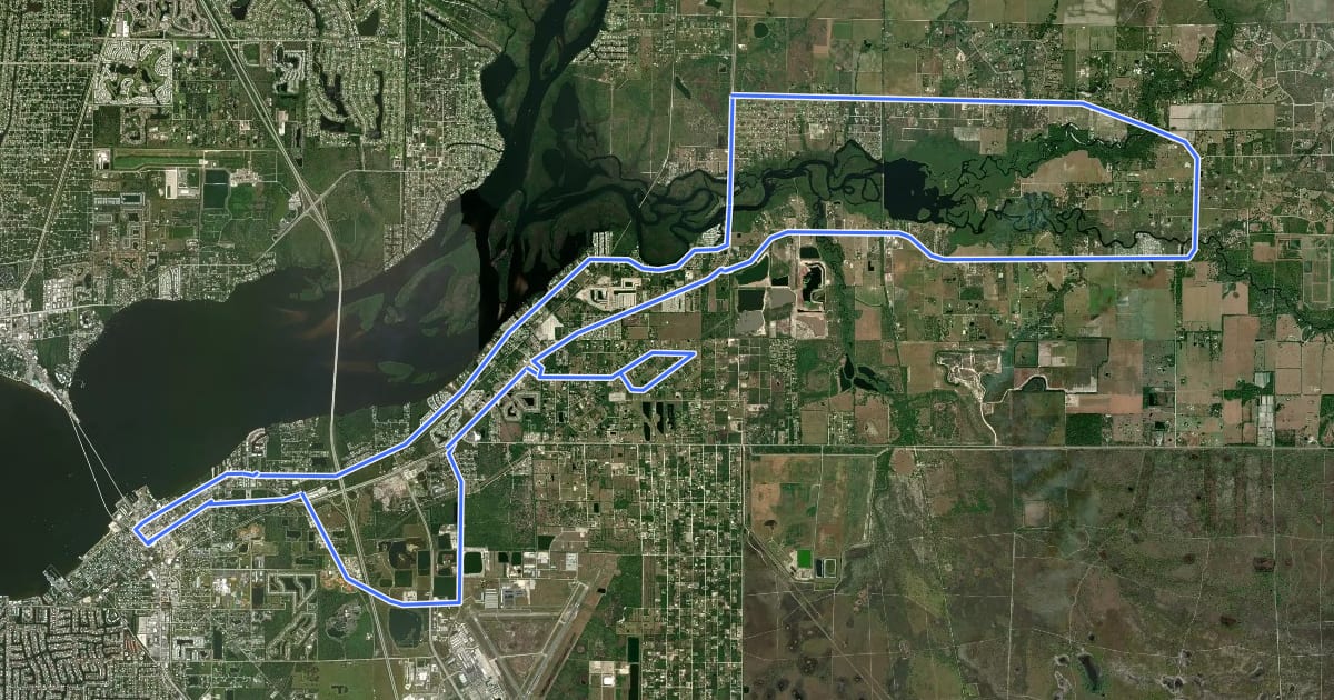 Маршрут Washington Loop на спутниковом снимке