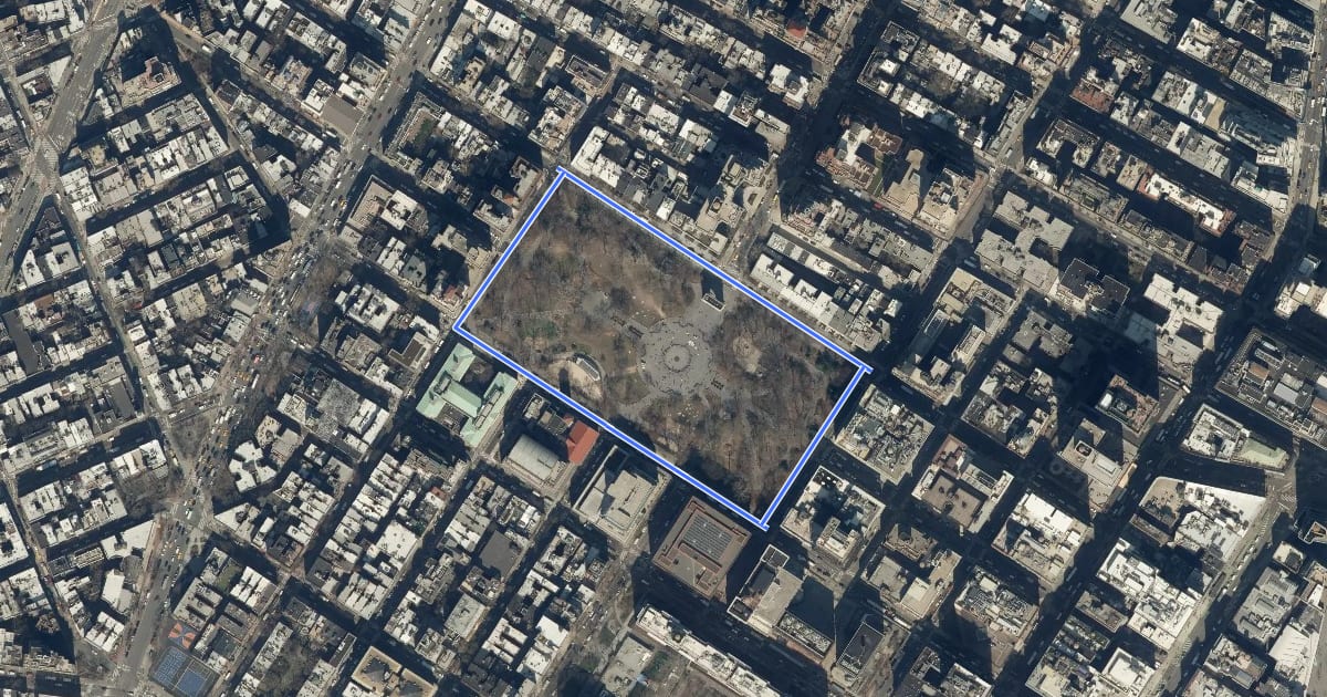 Маршрут Washington Square на спутниковом снимке