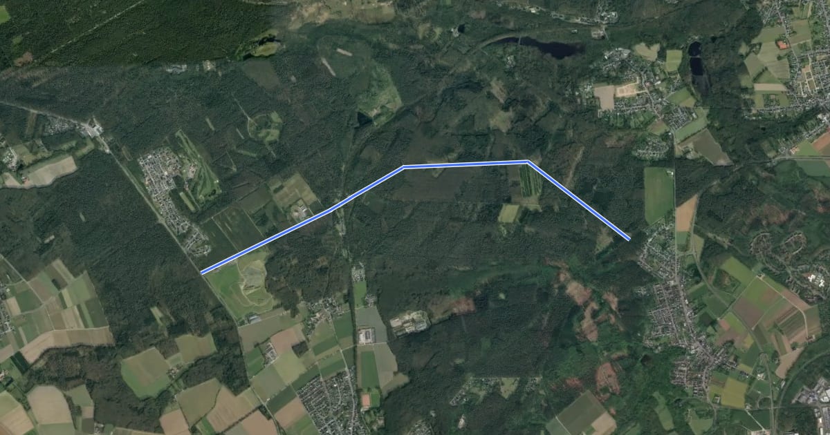Маршрут Wassenberg (26) - Wegberg (75) на спутниковом снимке