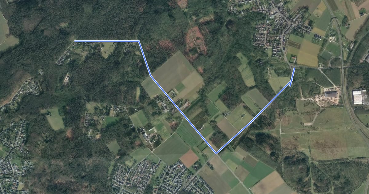 Маршрут Wassenberg (27) - Wegberg (74) на спутниковом снимке