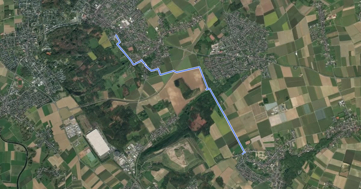 Маршрут Wassenberg (29) - Hückelhoven (93) на спутниковом снимке