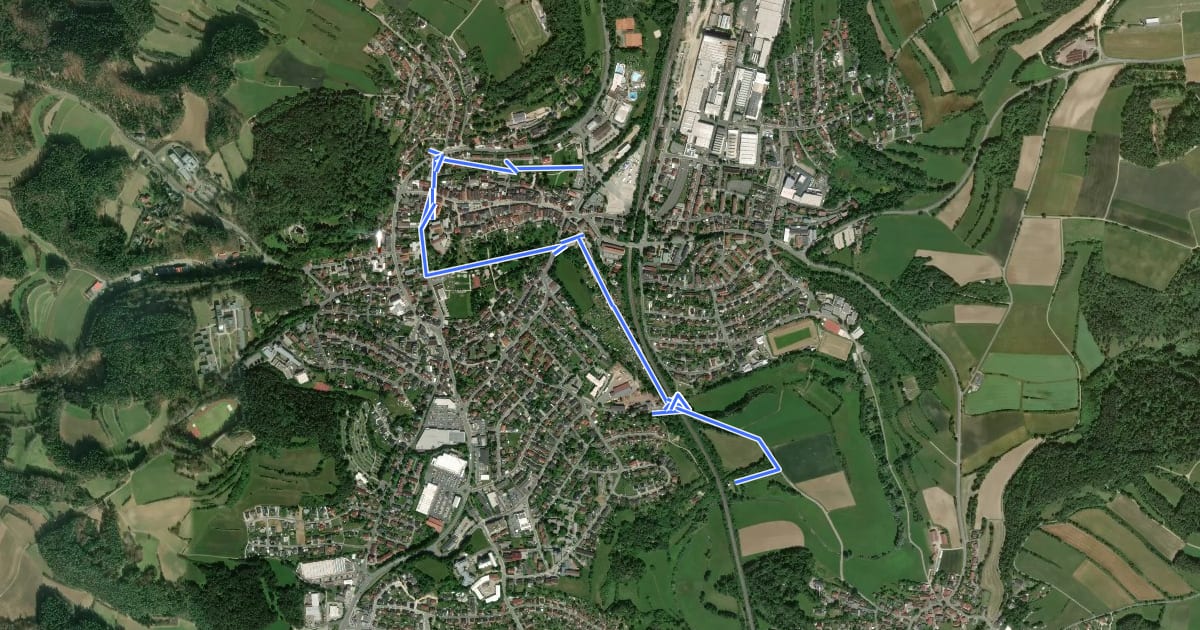 Маршрут Wasser in der Stadt Pegnitz на спутниковом снимке