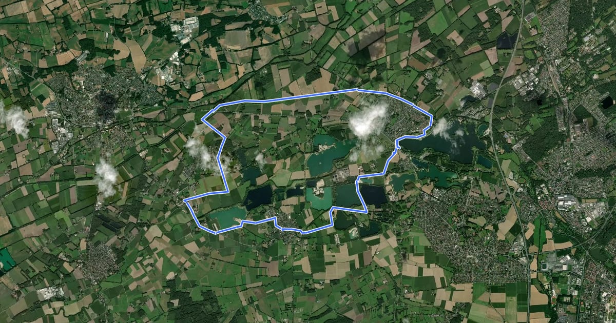 Маршрут Wasser Route Boker Heide на спутниковом снимке