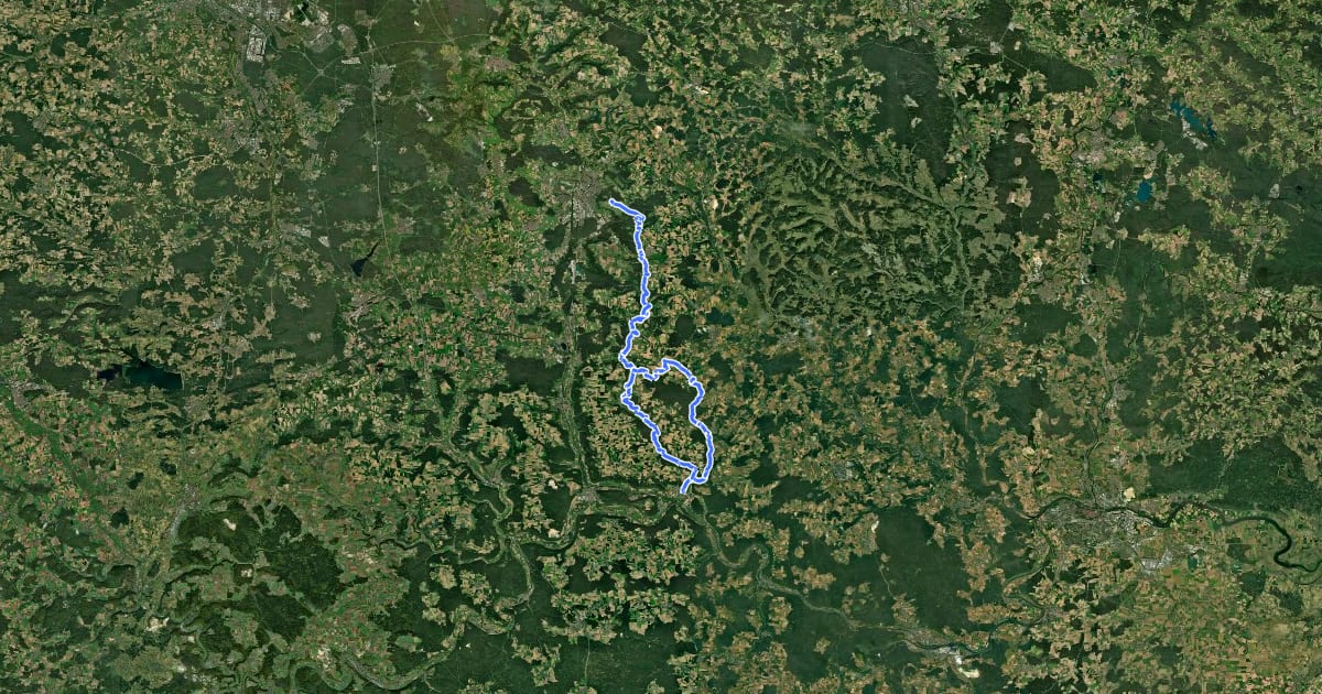 Маршрут Wasser- und Mühlenweg на спутниковом снимке