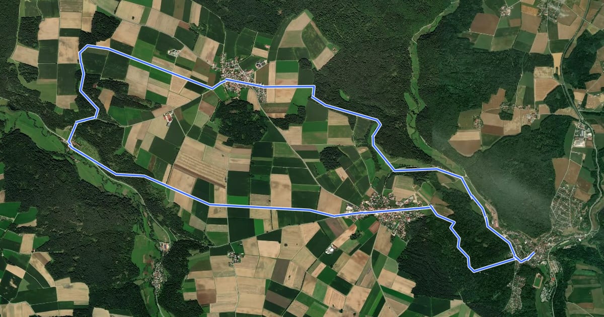 Маршрут Wasserbüffelweg на спутниковом снимке