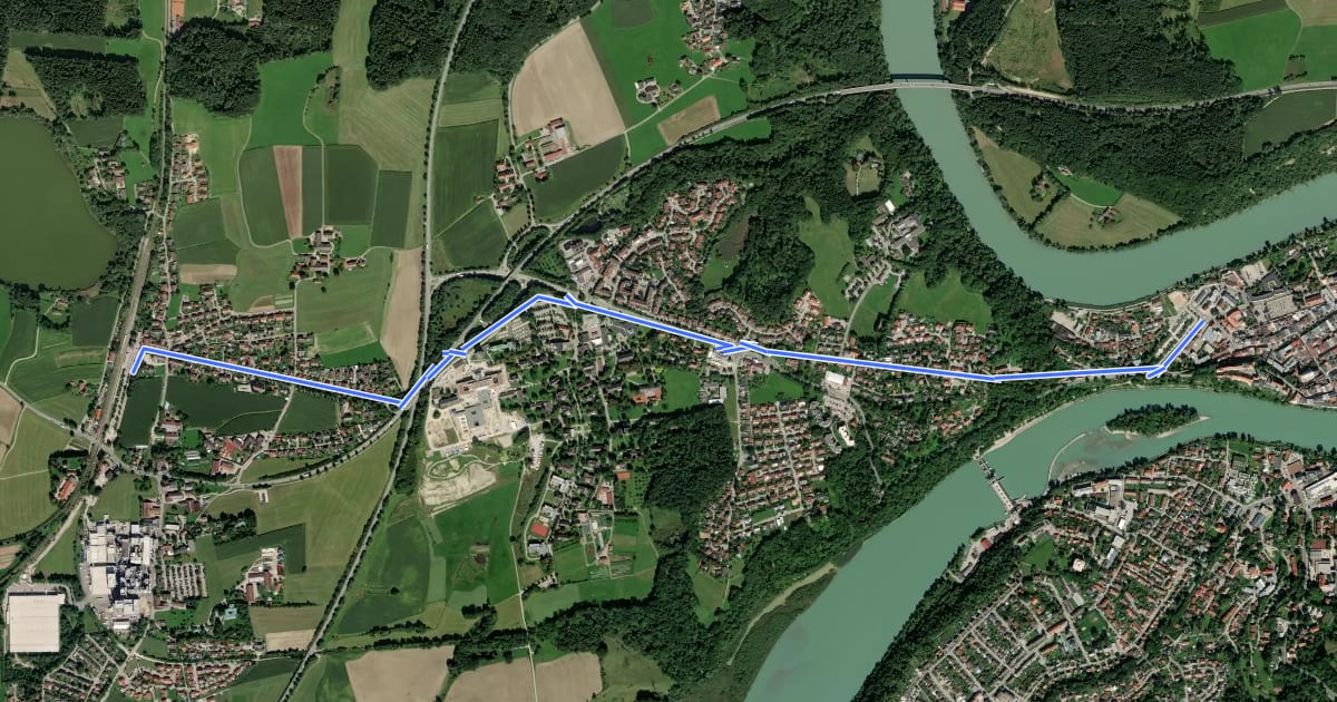 Маршрут Wasserburg Bahnhof - Wasserburg Stadt на спутниковом снимке