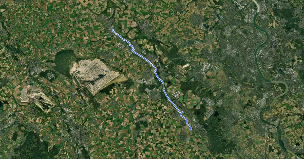 Маршрут Wasserburgen-Route Etappe 2a und 2b (gemeinsamer Abschnitt) на спутниковом снимке