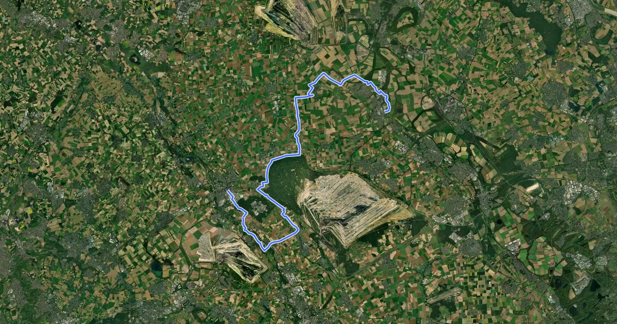 Маршрут Wasserburgen-Route Etappe 3 на спутниковом снимке