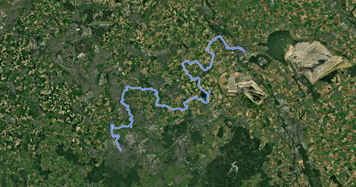 Маршрут Wasserburgen-Route Etappe 4 на спутниковом снимке