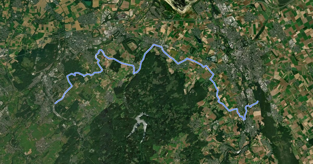 Маршрут Wasserburgen-Route Etappe 6a und 6b (gemeinsamer Abschnitt) на спутниковом снимке